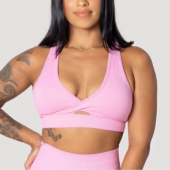 NWOT DiosaFit Bubblegum Pink Sports Bra - L - Picture 1 of 5